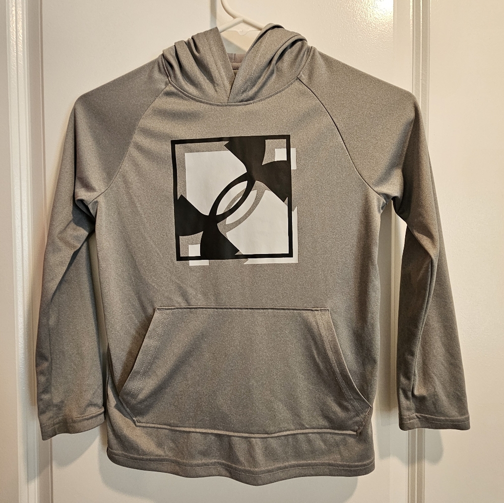 sz YSM Under Armour Gray Hoodie with Logo Design Lightweight Spring Fall Athlete